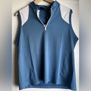 NET Ralph Lauren RLX Sleeveless Polo Golf Tee, Light Blue